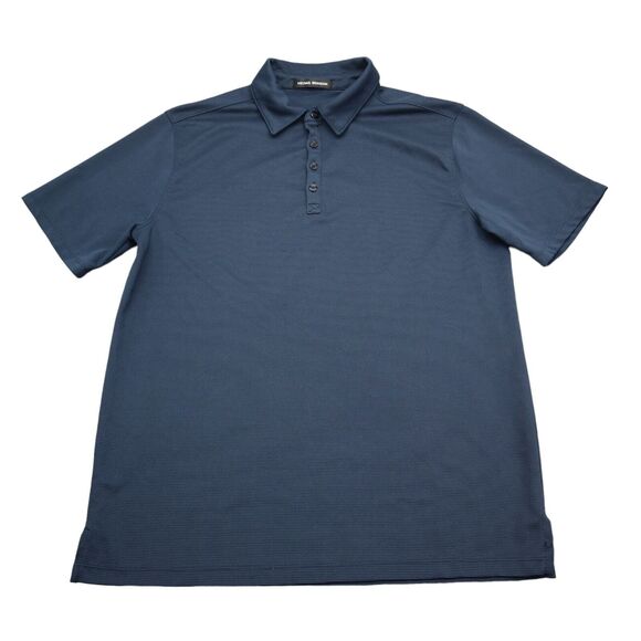 Michael Brandon Shirt Mens M Blue Plain Chest Button Short Sleeve Collared Top - Picture 1 of 16